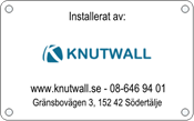 Printad - Installerat av (Din logo)