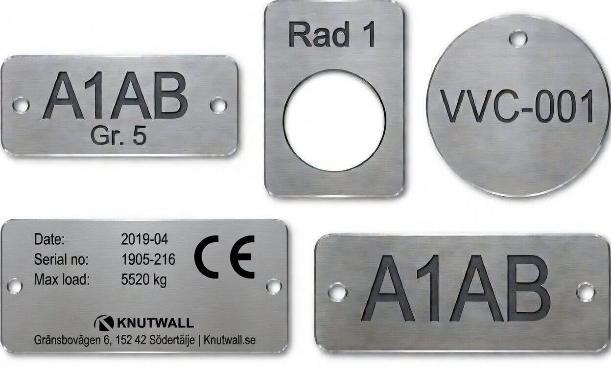 Edelstahlschild mit gravur​
