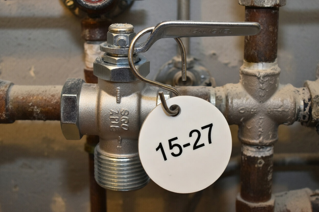 Ventilbrickor för tydlig märkning av ventiler i VVS-installationer